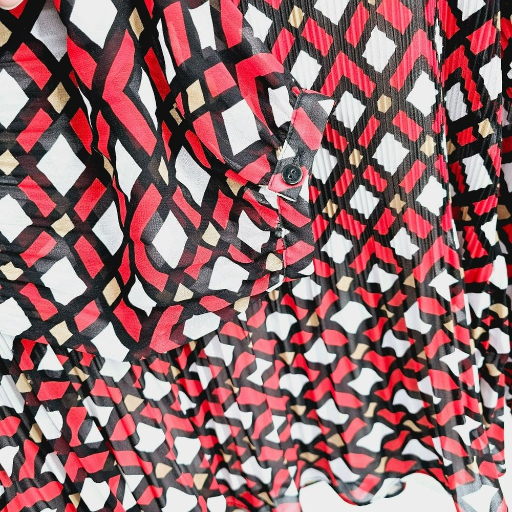 Chicos Top Geometric Patterned Cold Shoulder 1 M … - image 7